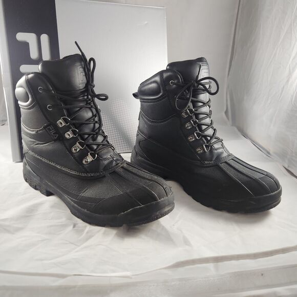 Fila Men\'s Sz 12 Weathertech Extreme Waterproof Duck Boots Black - Used w/ Box main image 14